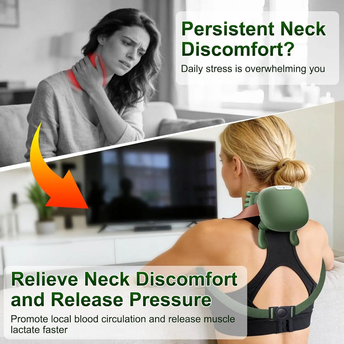 KneadEase Heated Shiatsu Neck & Back Massager