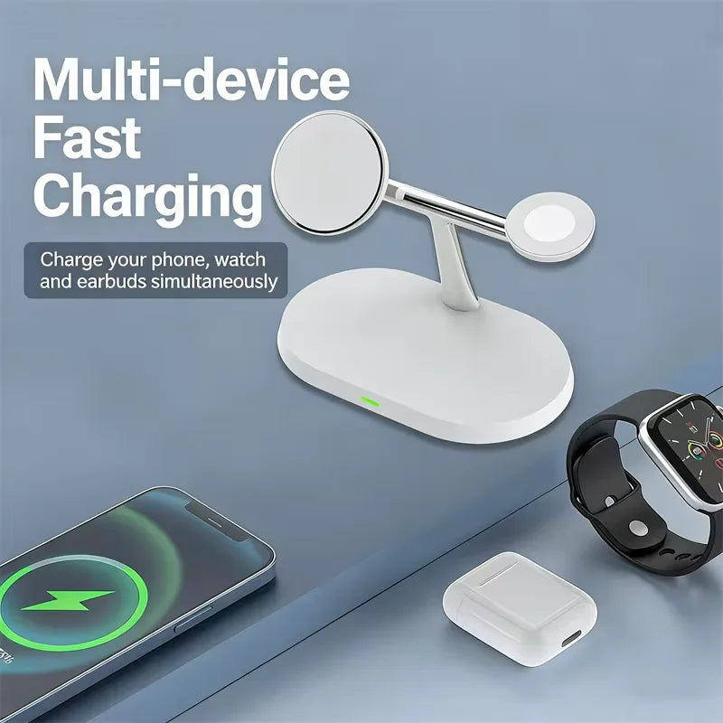 TriDock 3-in-1 Magnetic Wireless Charging Stand